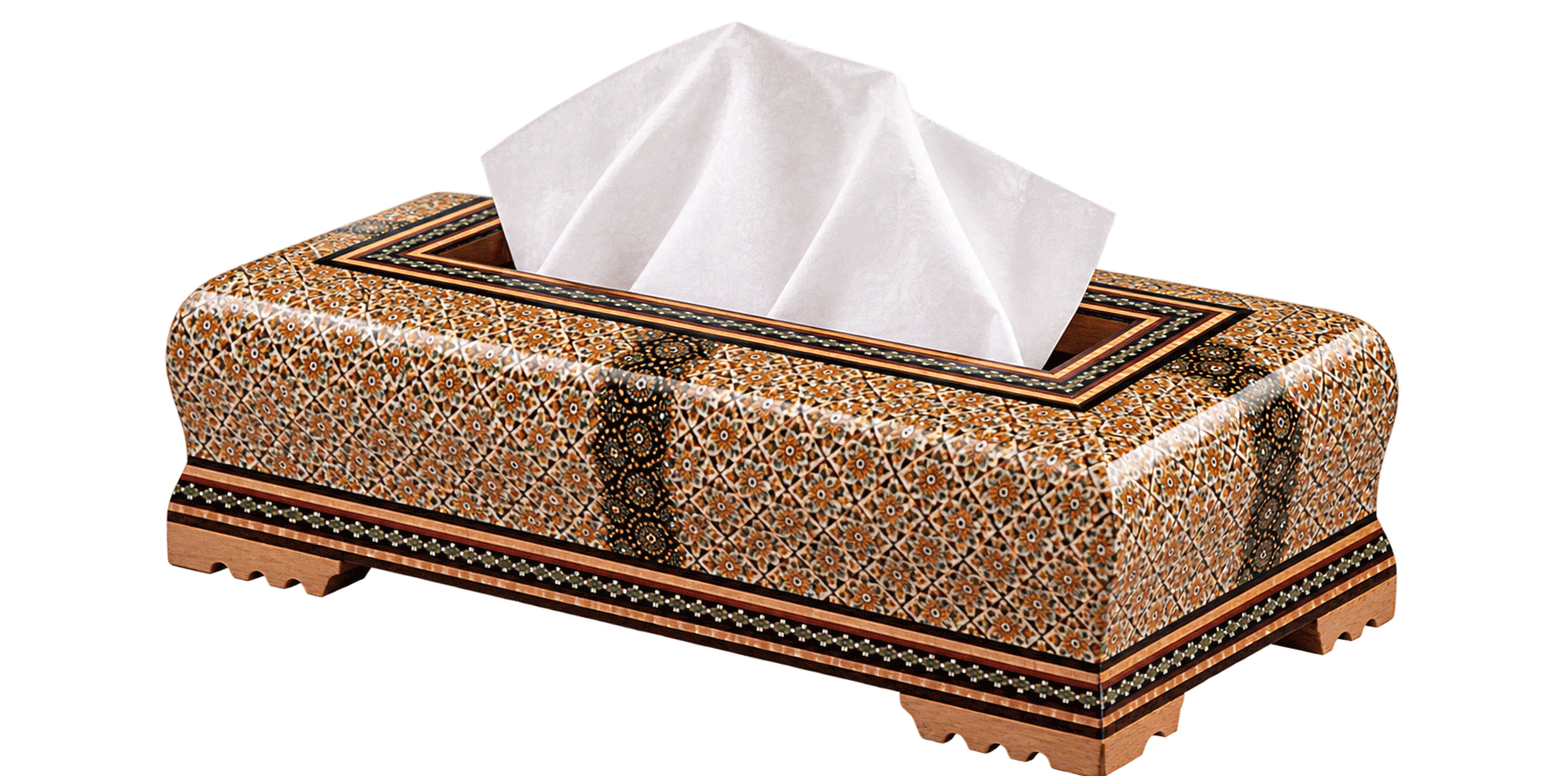 جعبه دستمال خاتم کاری | صنایع دستی اتراب